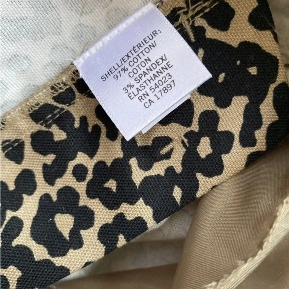 VTG Women’s Banana Republic Leopard Tan Stretch Black Print Ryan Fit Shorts